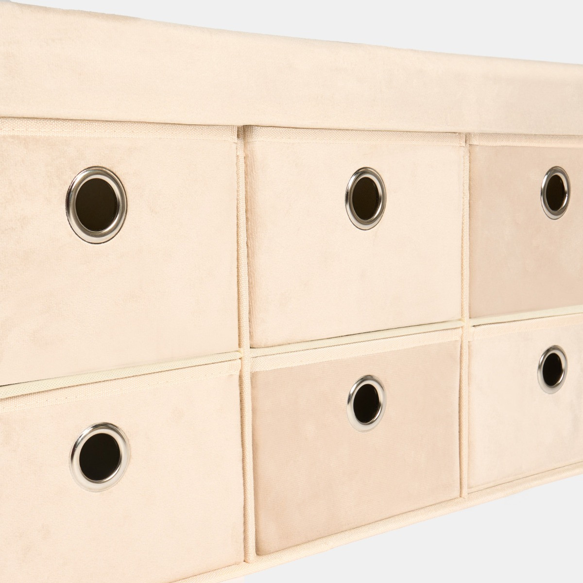 OHS Matte Velvet 6-Drawer Storage Chest - Natural>