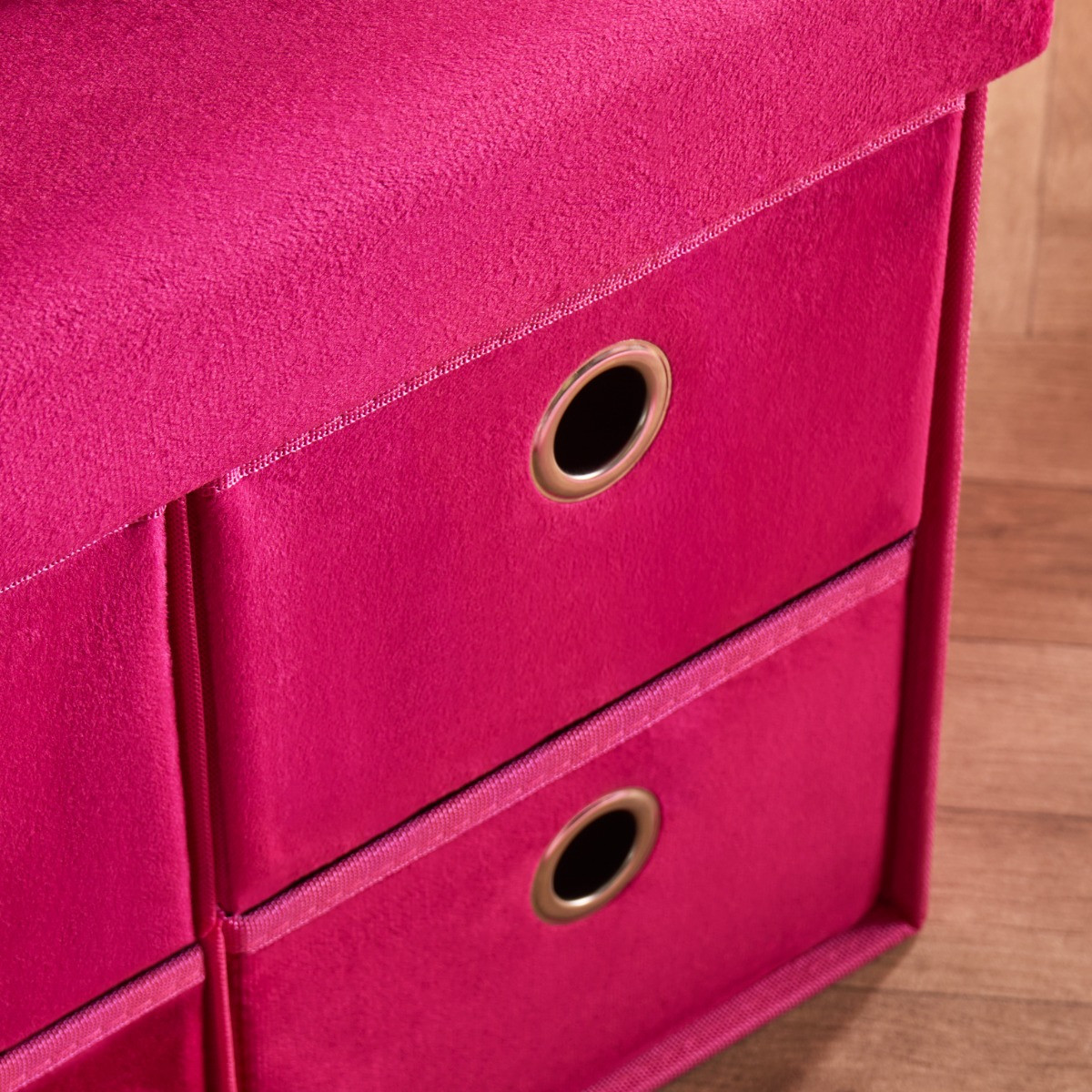 OHS Matte Velvet 6-Drawer Storage Chest - Hot Pink>
