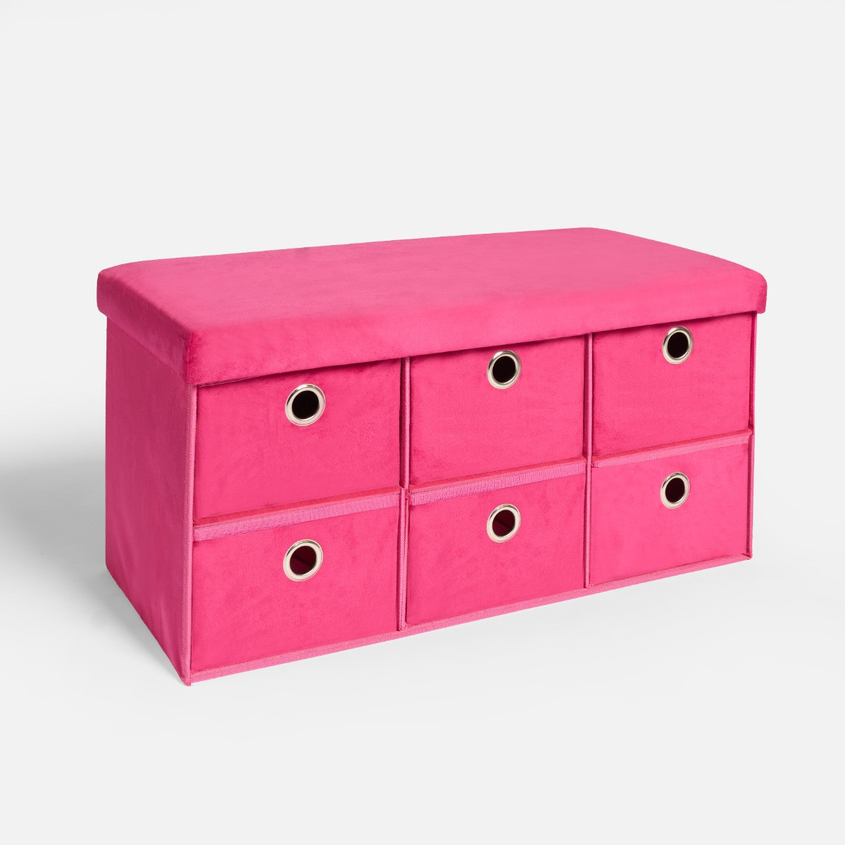 OHS Matte Velvet 6-Drawer Storage Chest - Hot Pink>