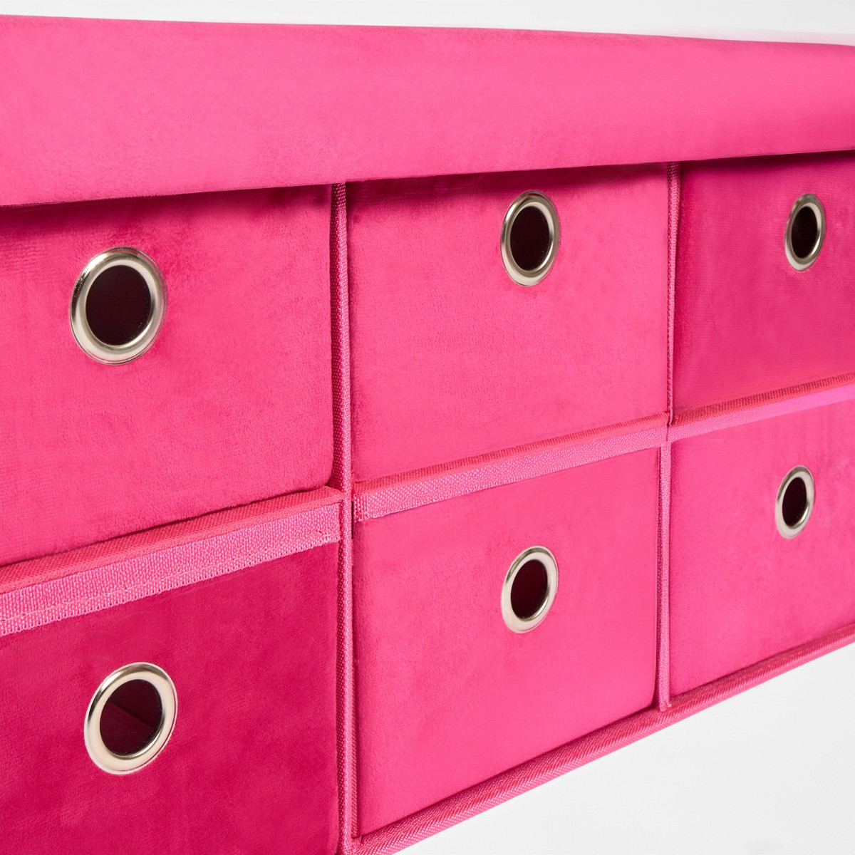 OHS Matte Velvet 6-Drawer Storage Chest - Hot Pink>