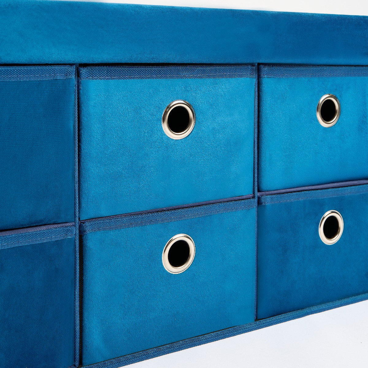 OHS Matte Velvet 6-Drawer Storage Chest - Teal  >
