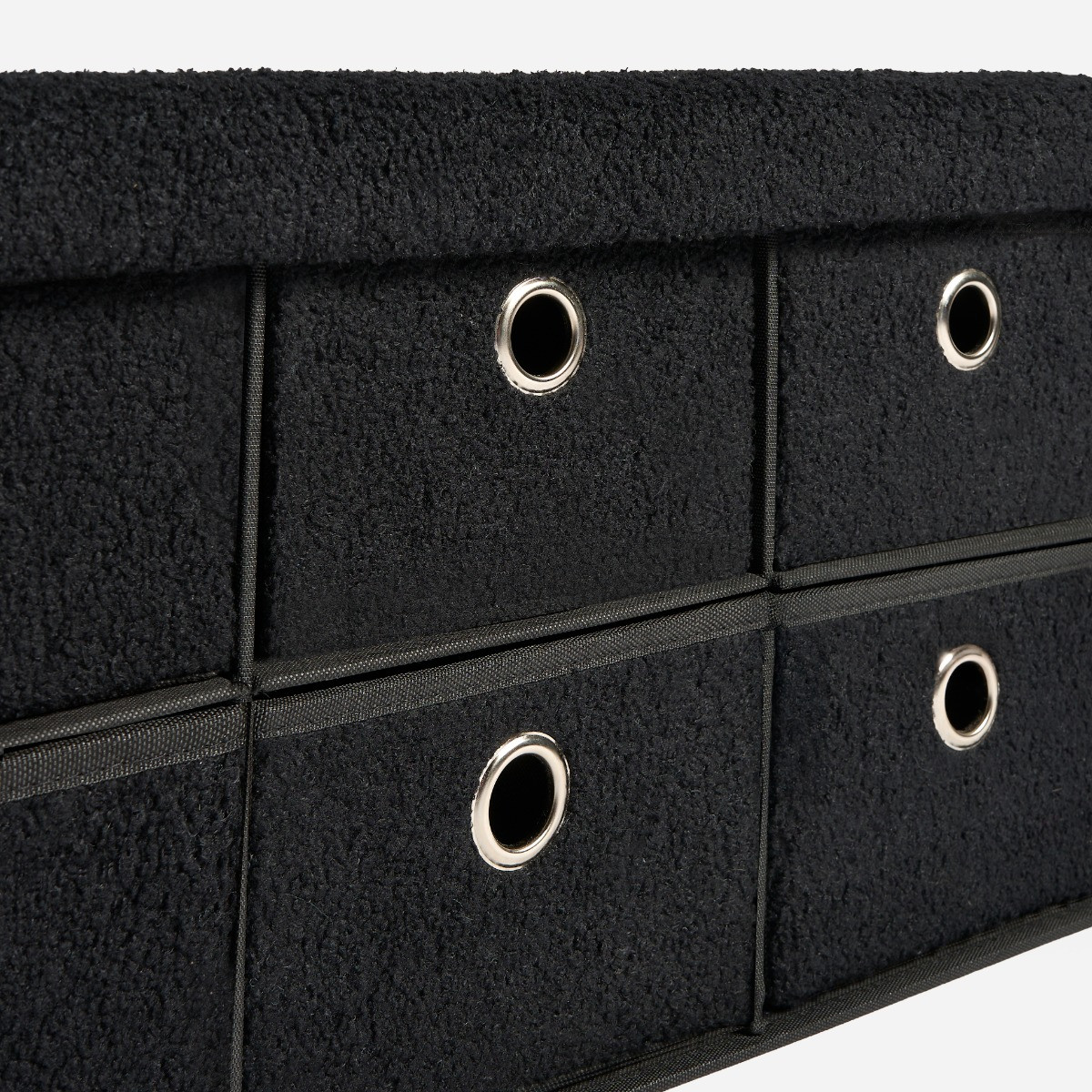 OHS Boucle 6-Drawer Storage Chest - Black>