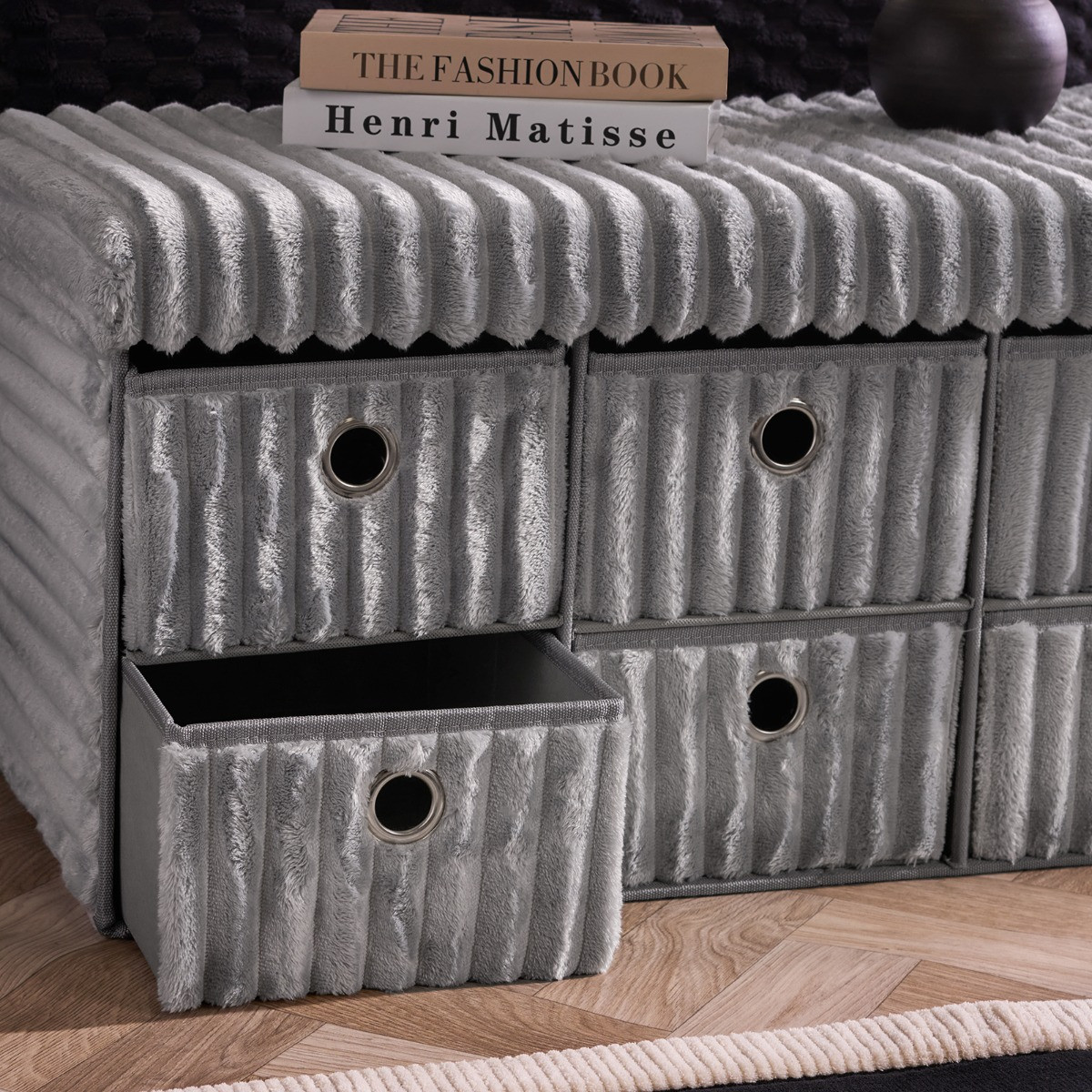 OHS Ribbed 6-Drawer Storage Chest - Grey>