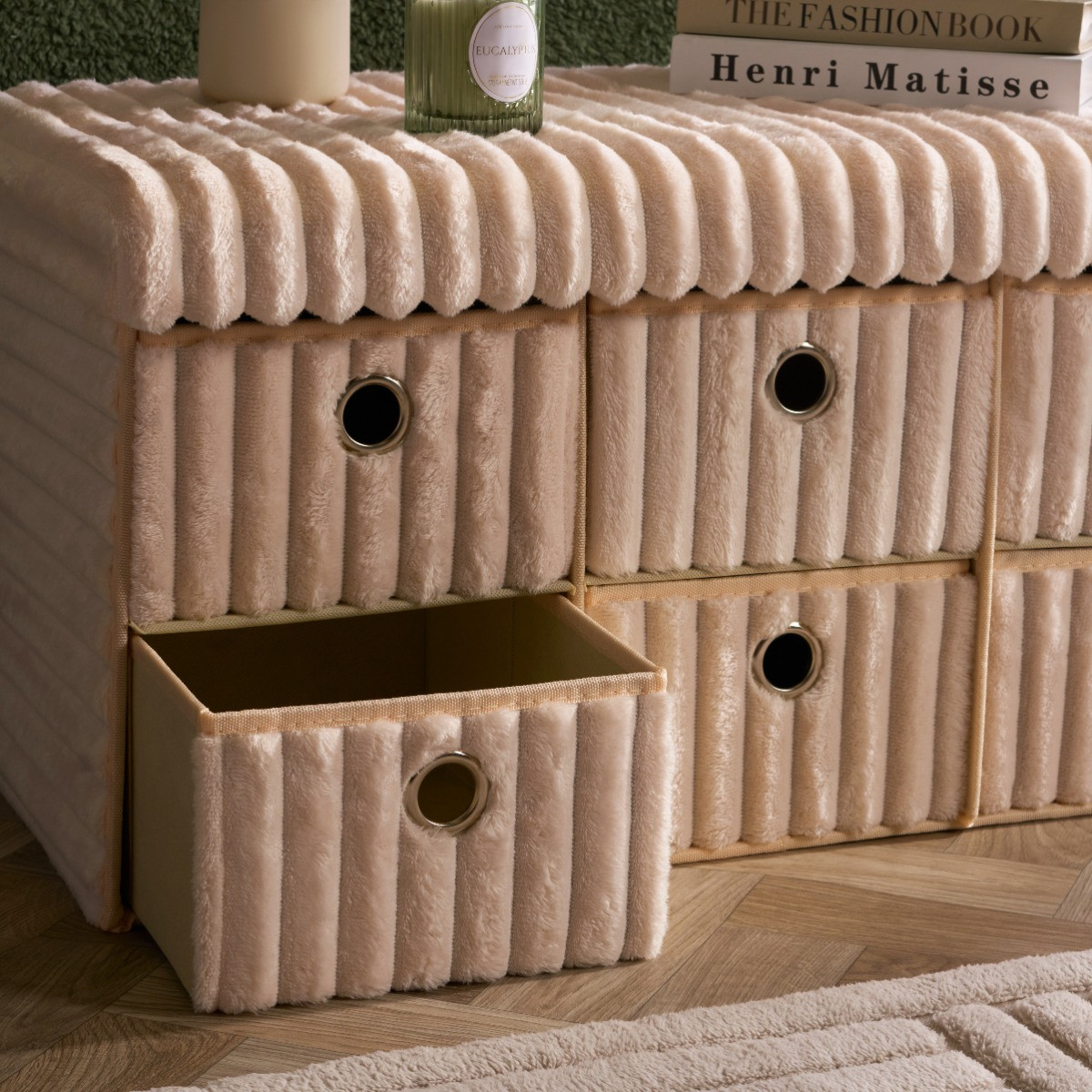 OHS Ribbed 6-Drawer Storage Chest - Cream>