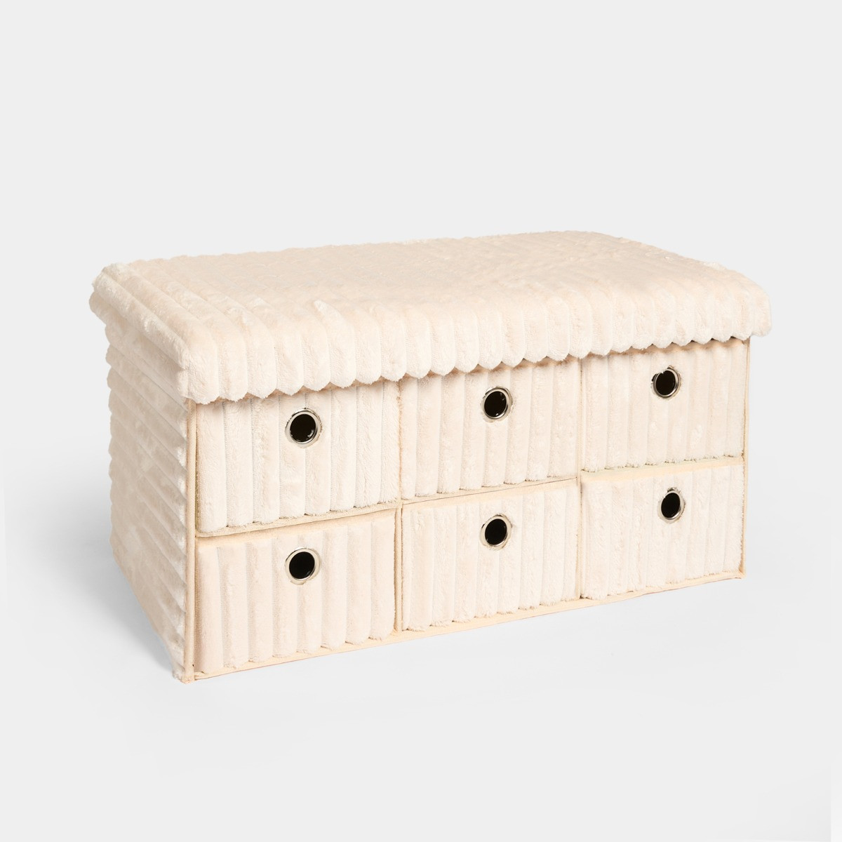 OHS Ribbed 6-Drawer Storage Chest - Cream>