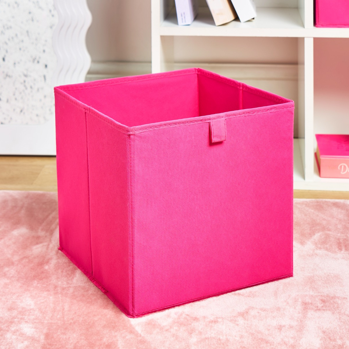 OHS Plain Cube Storage Boxes, Hot Pink - 2 Pack>