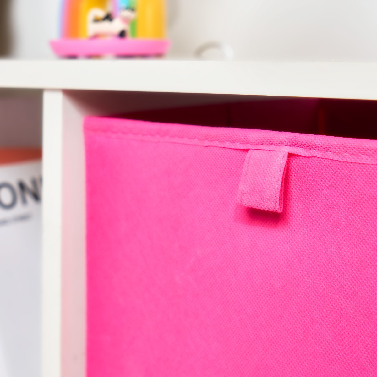OHS Plain Cube Storage Boxes, Hot Pink - 2 Pack>