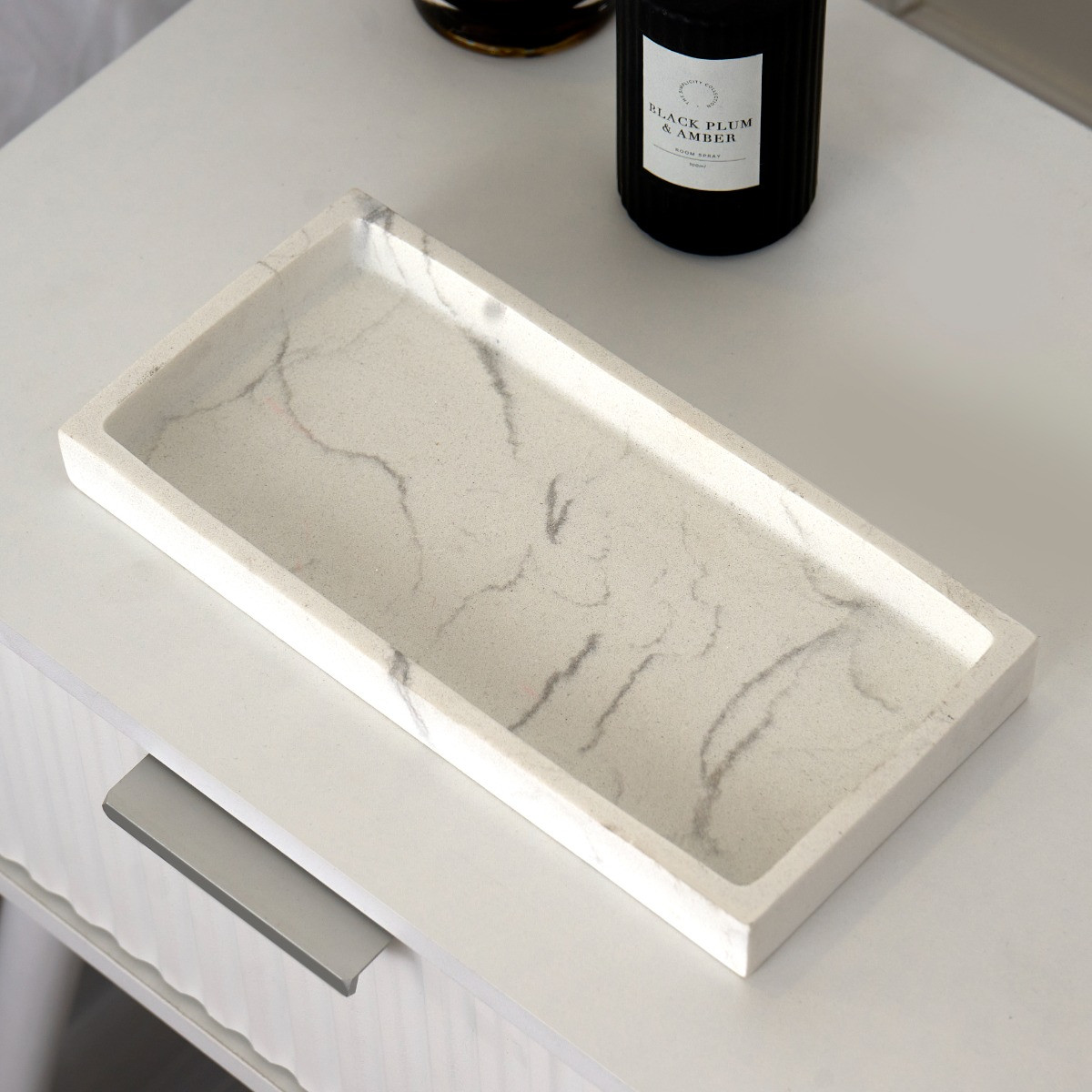OHS Rectangle Tray - White Marble>