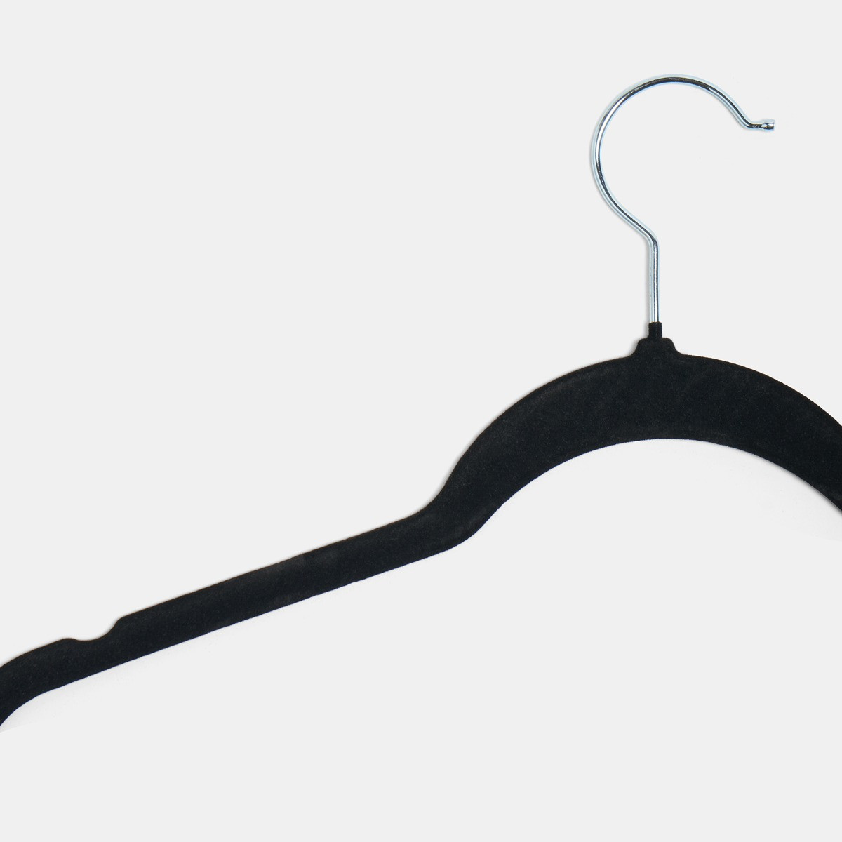 OHS 50 Piece Essentials Velvet Flocked Hangers - Black>