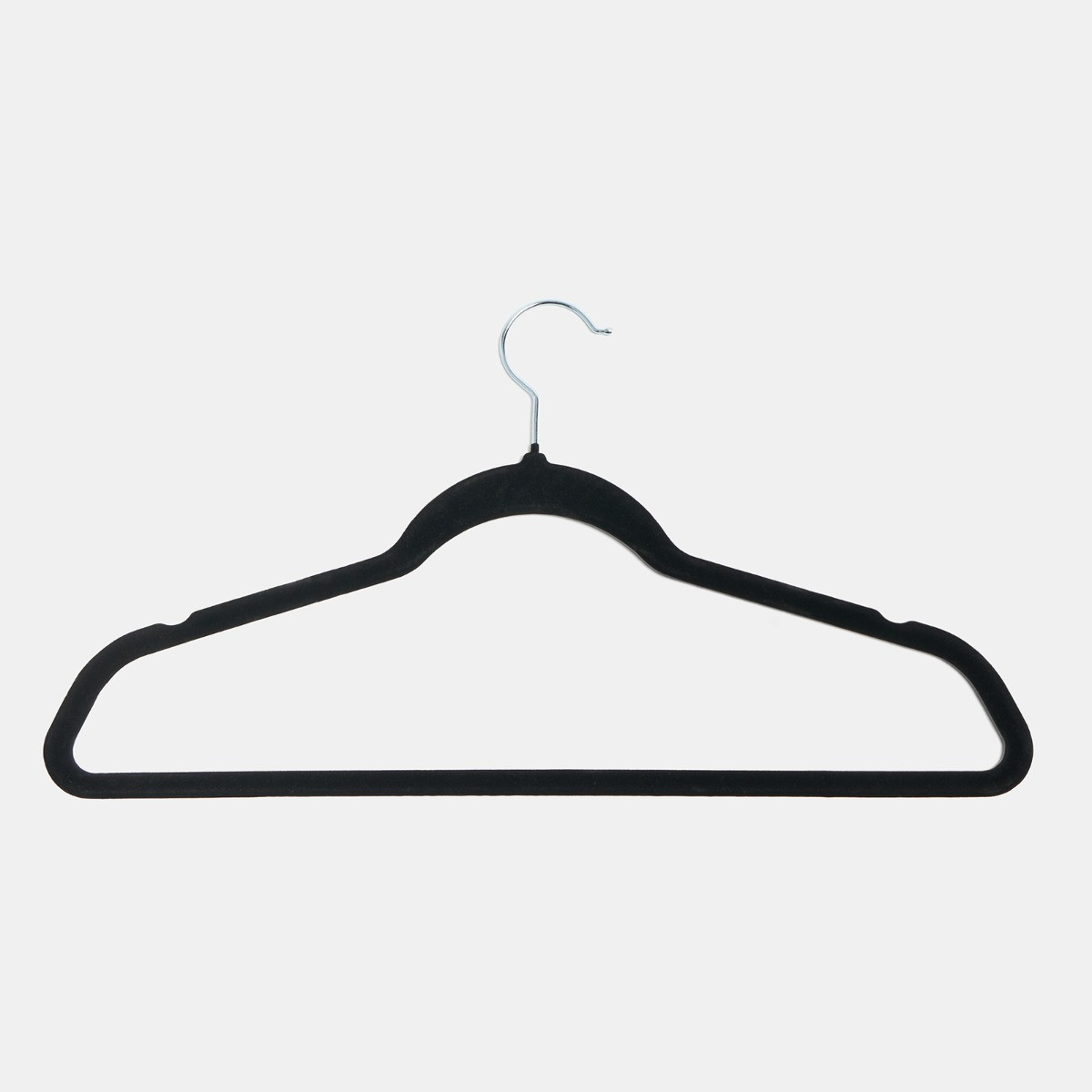 OHS 50 Piece Essentials Velvet Flocked Hangers - Black>