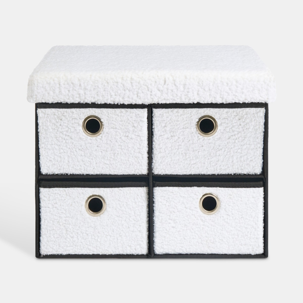 OHS Boucle 4-Drawer Storage Chest - White>