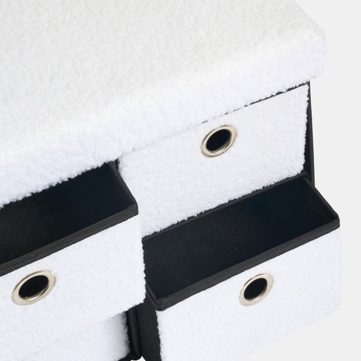 OHS Boucle 4-Drawer Storage Chest - White>