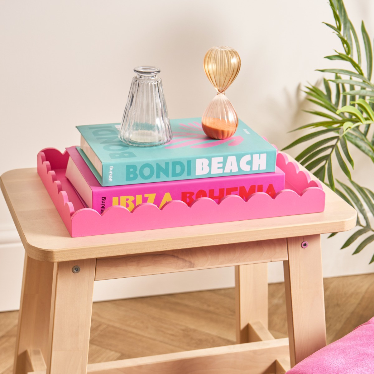 OHS Rectangle Scallop Tray - Pink>