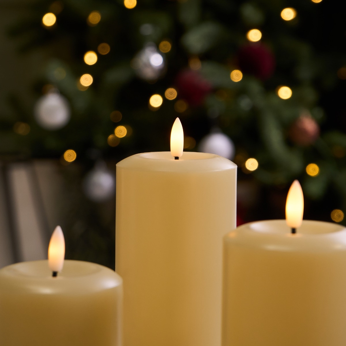 OHS LED Candles, Cream - 3 Pack>