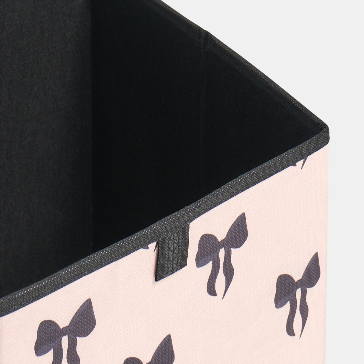 OHS Bow Print Cube Storage Boxes, Light Pink - 2 Pack>