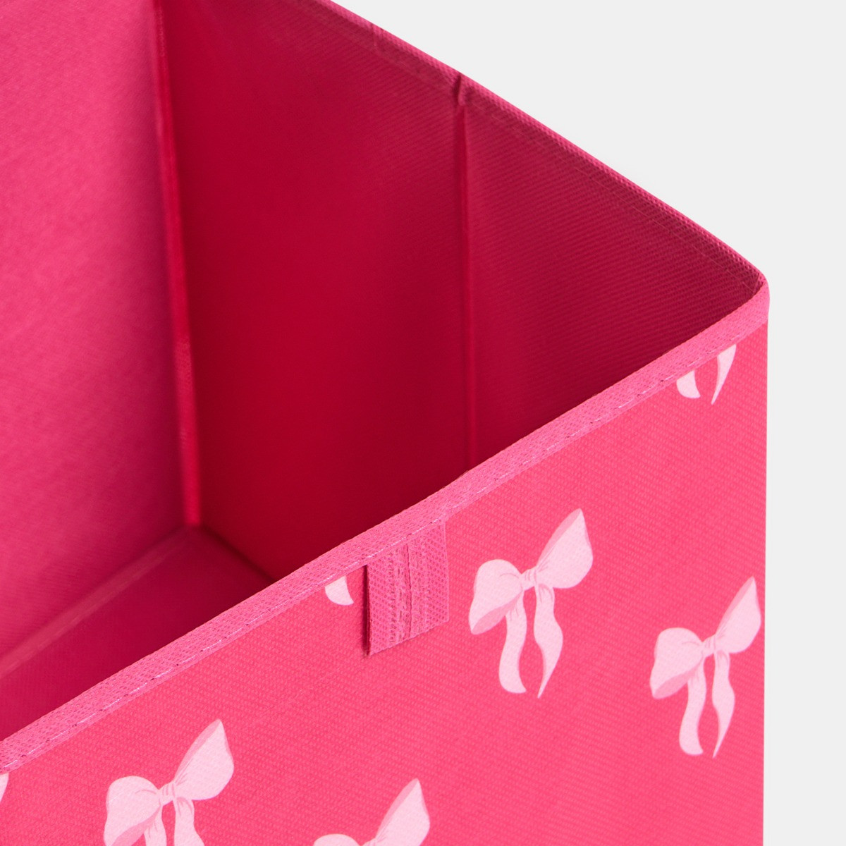 OHS Bow Print Cube Storage Boxes, Hot Pink - 2 Pack>