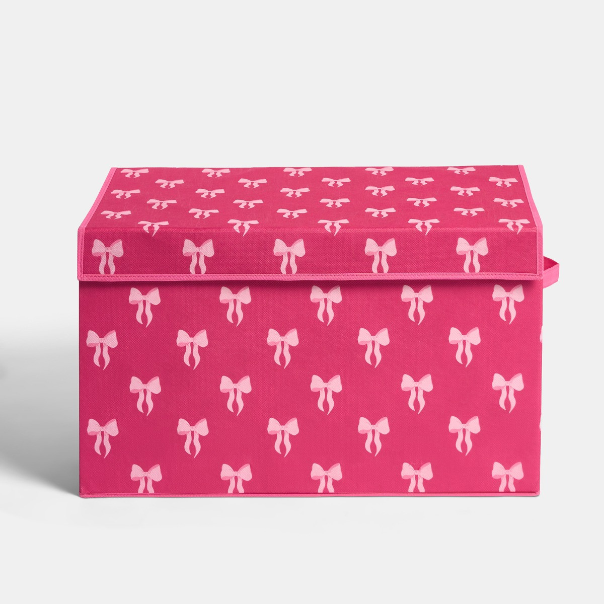 OHS Bow Print Large Collapsible Storage Box With Lid - Hot Pink>
