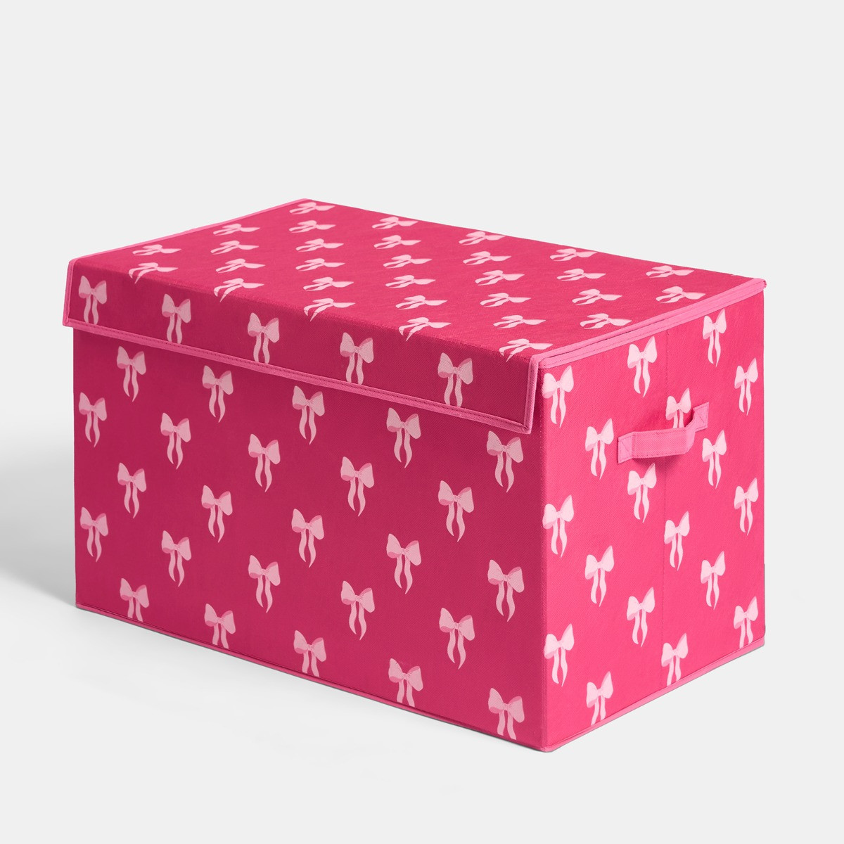 OHS Bow Print Large Collapsible Storage Box With Lid - Hot Pink>