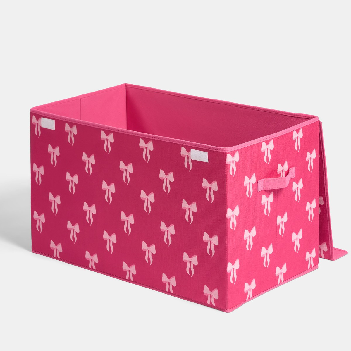 OHS Bow Print Large Collapsible Storage Box With Lid - Hot Pink>