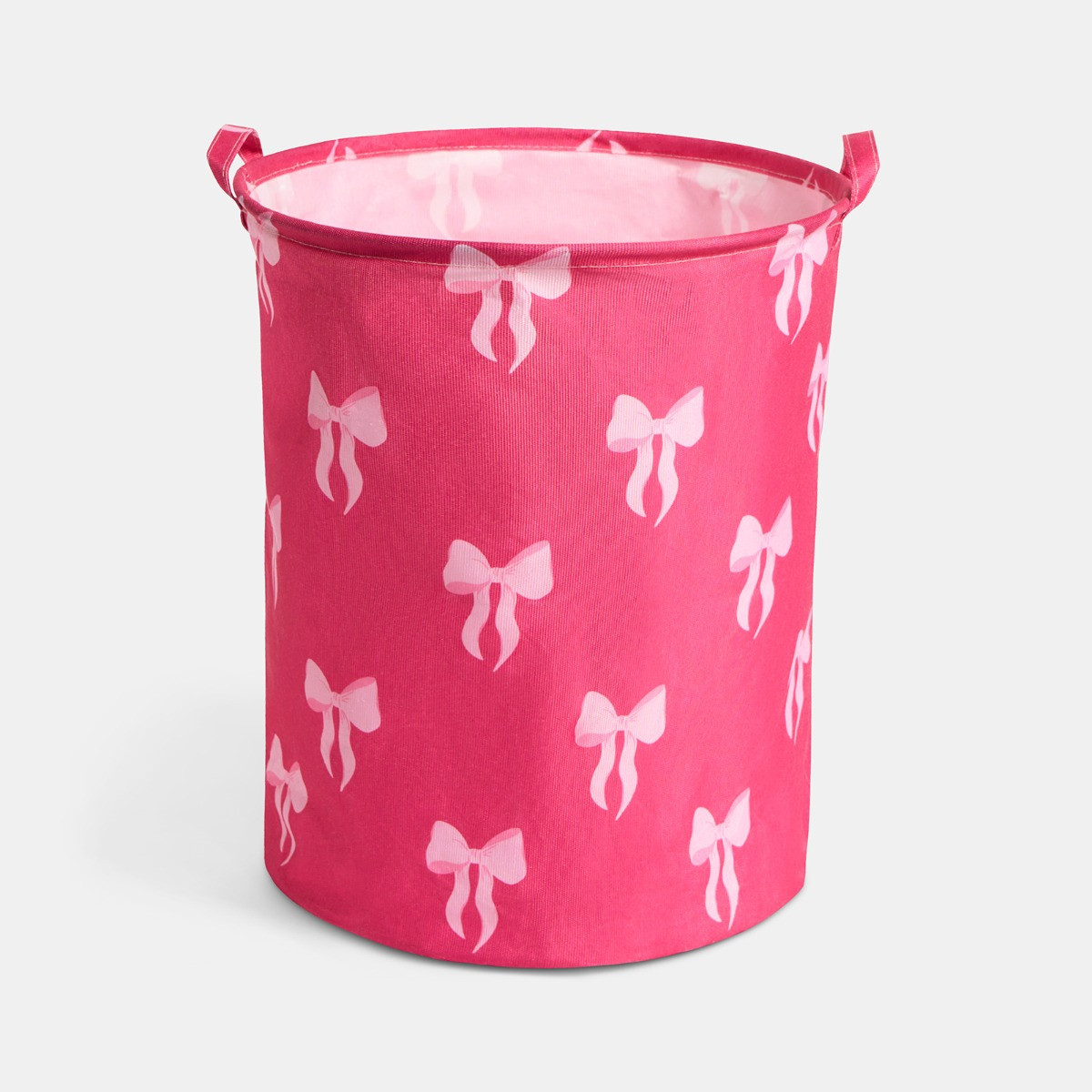 OHS Bow Print Storage Basket -  Hot Pink>