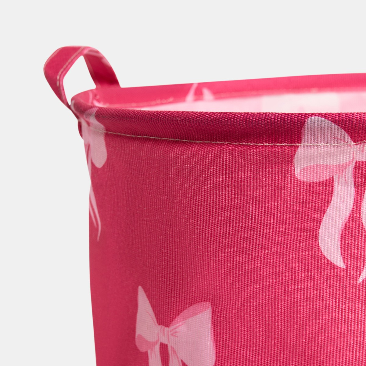 OHS Bow Print Storage Basket -  Hot Pink>