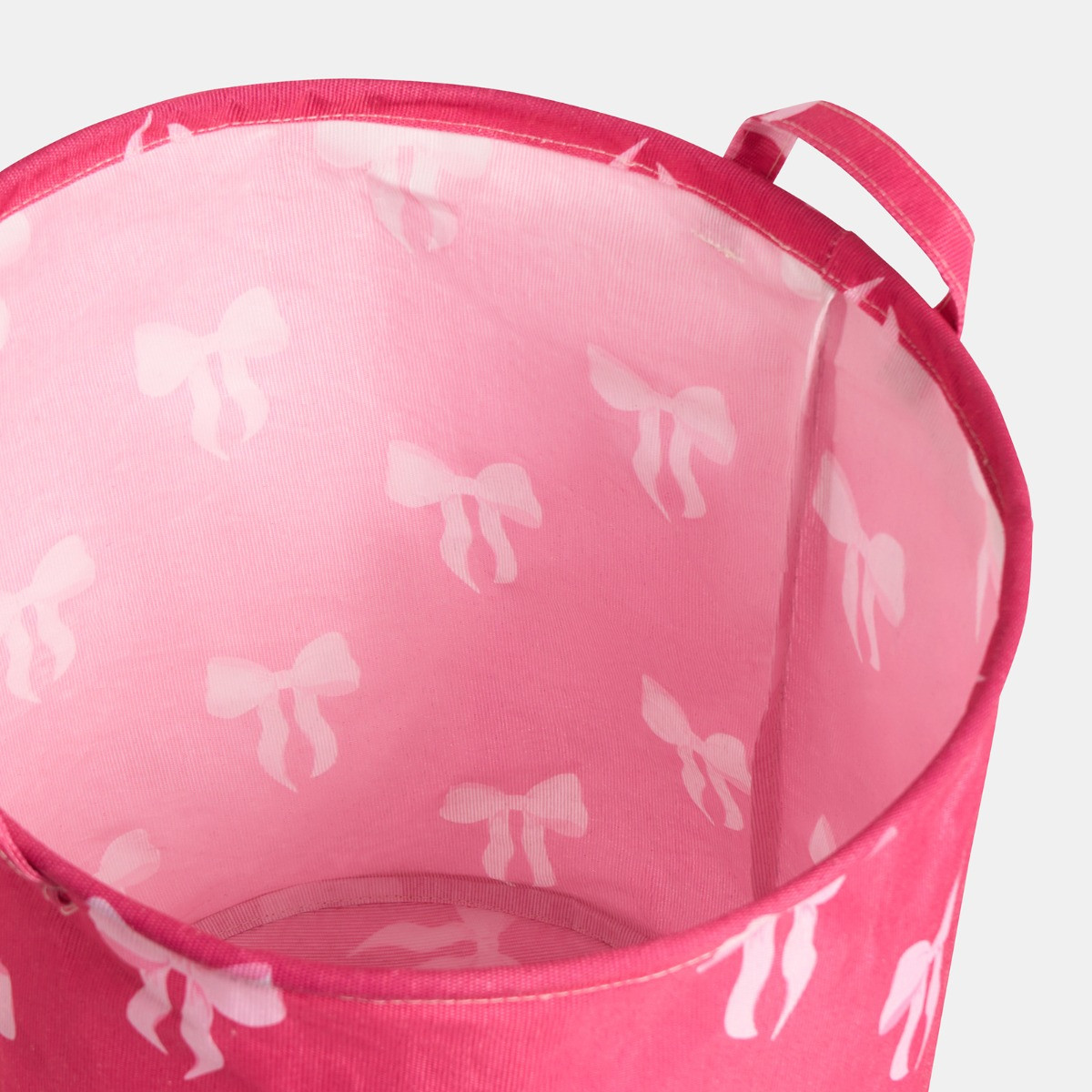 OHS Bow Print Storage Basket -  Hot Pink>