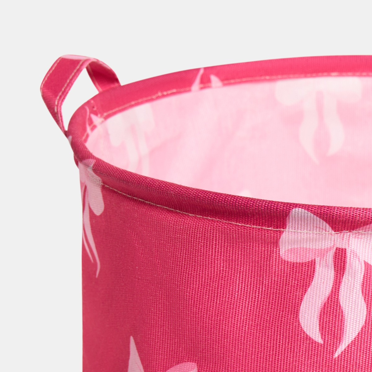 OHS Bow Print Storage Basket -  Hot Pink>