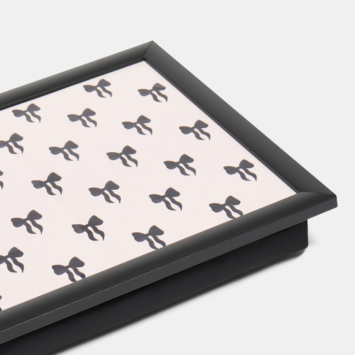 OHS Bow Print Lap Tray - Light Pink/Black>