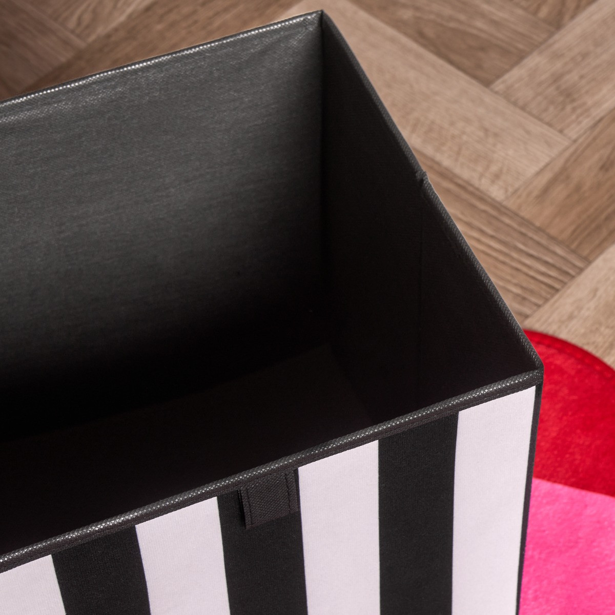 OHS Stripe Print Cube Storage Boxes, Monochrome - 2 Pack>