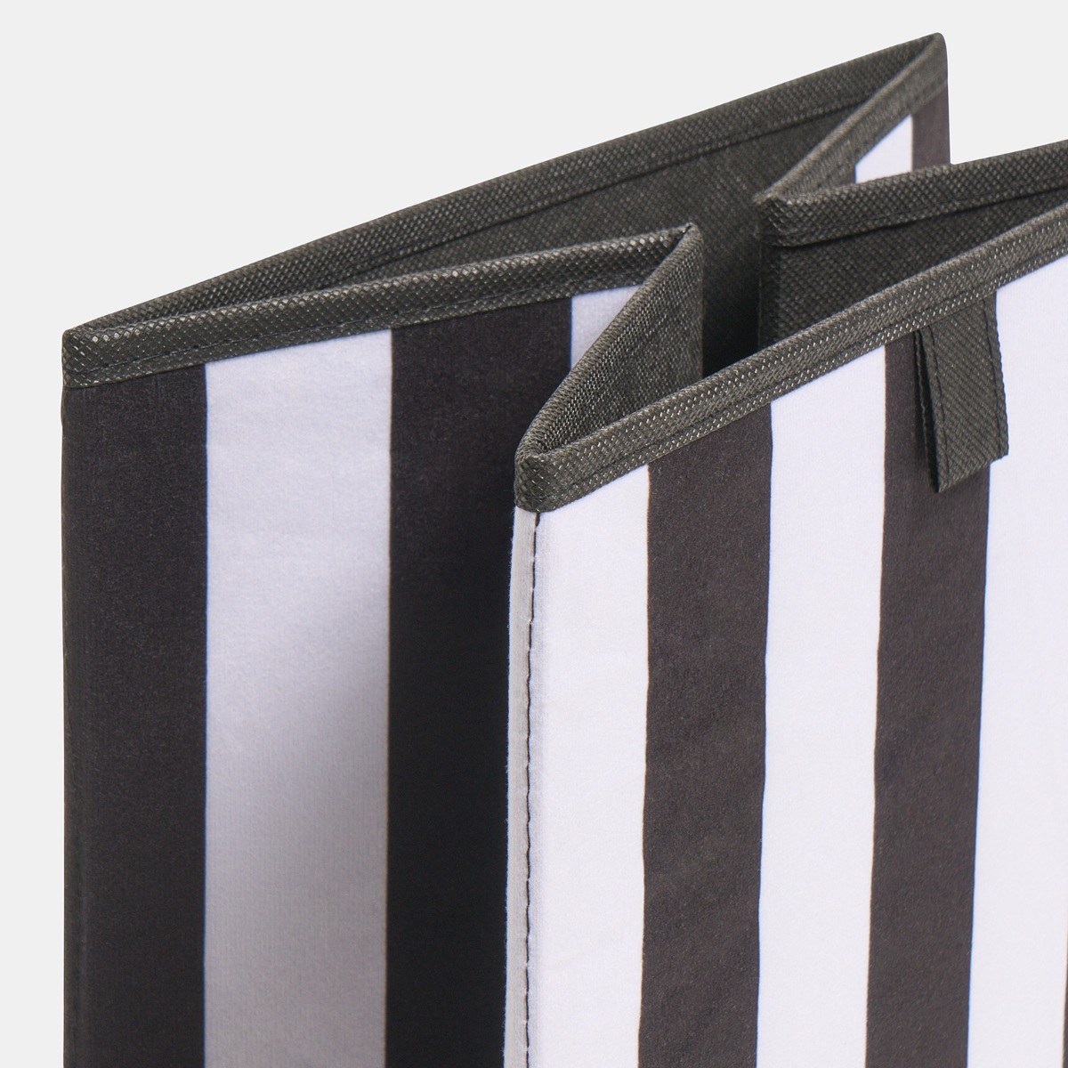 OHS Stripe Print Cube Storage Boxes, Monochrome - 2 Pack>