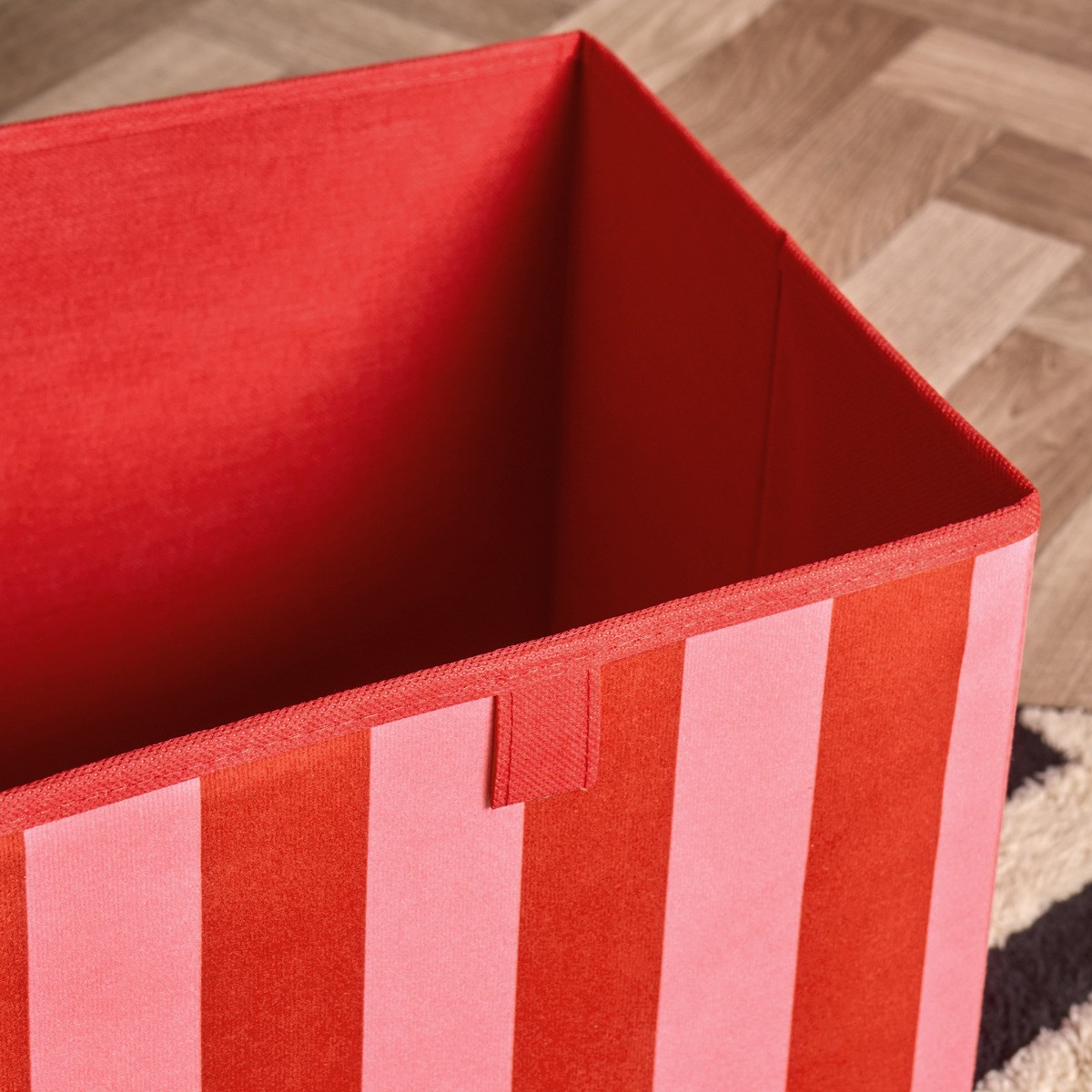 OHS Stripe Print Cube Storage Boxes, Red/Pink - 2 Pack>