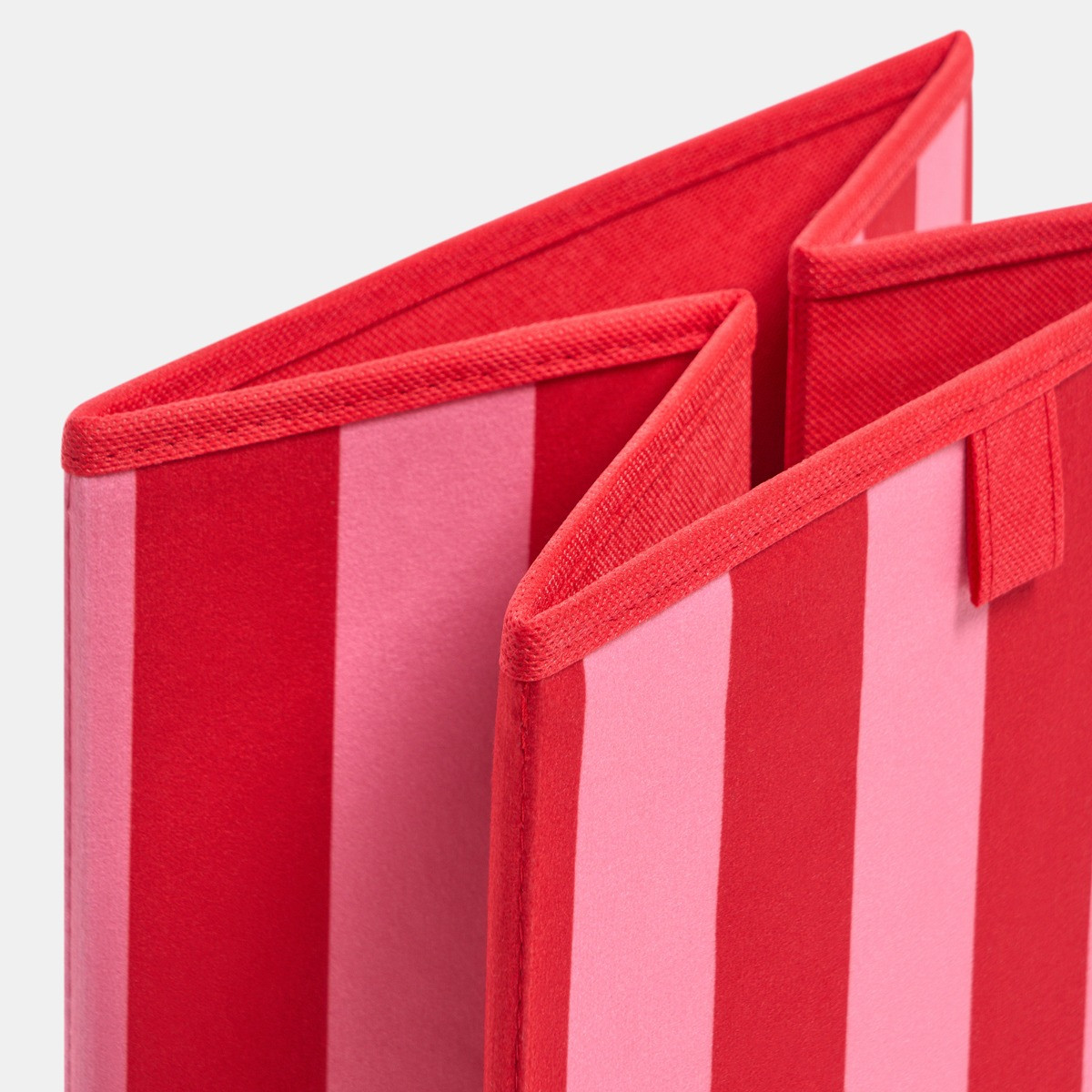 OHS Stripe Print Cube Storage Boxes, Red/Pink - 2 Pack>