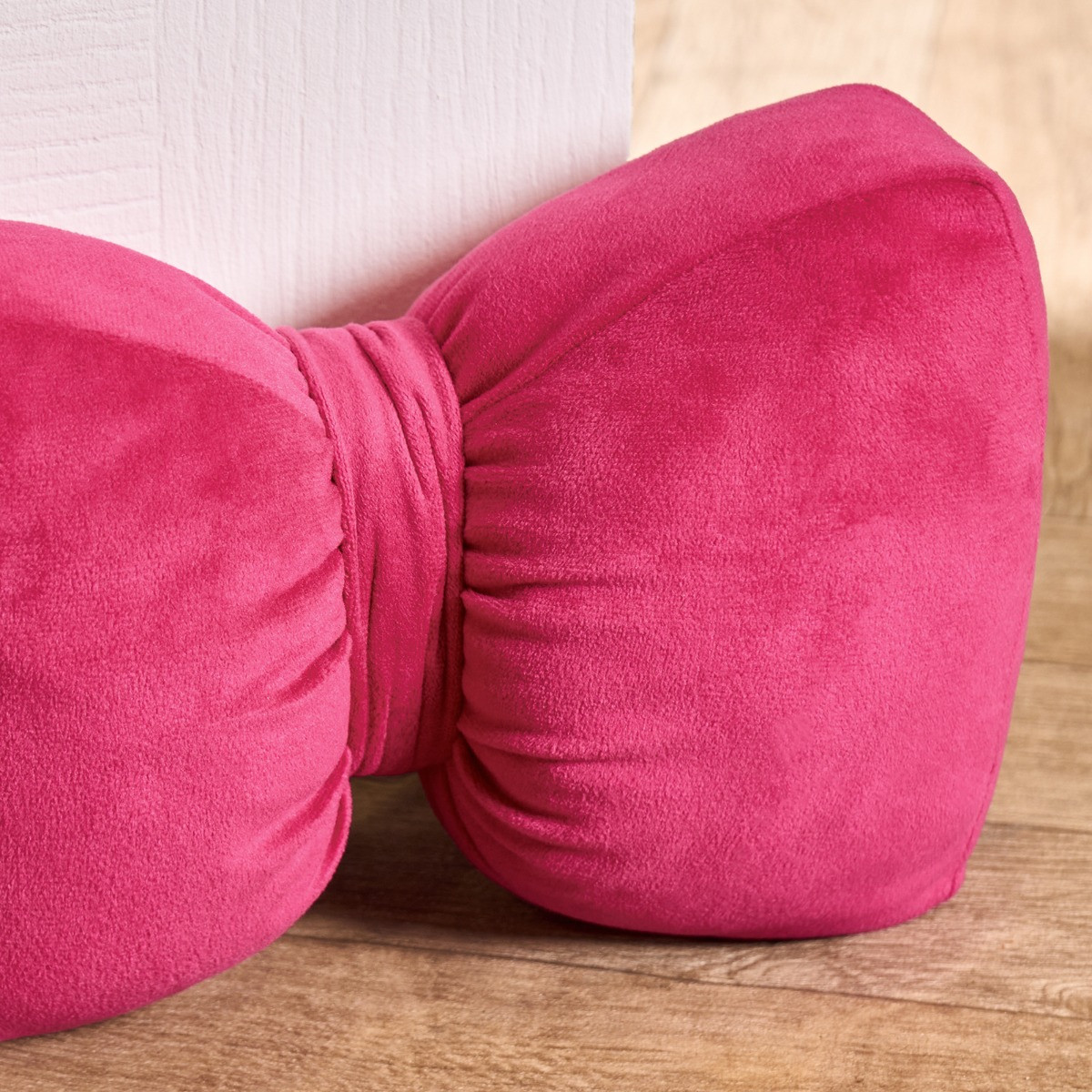 OHS Matte Velvet Bow Doorstop - Hot Pink>