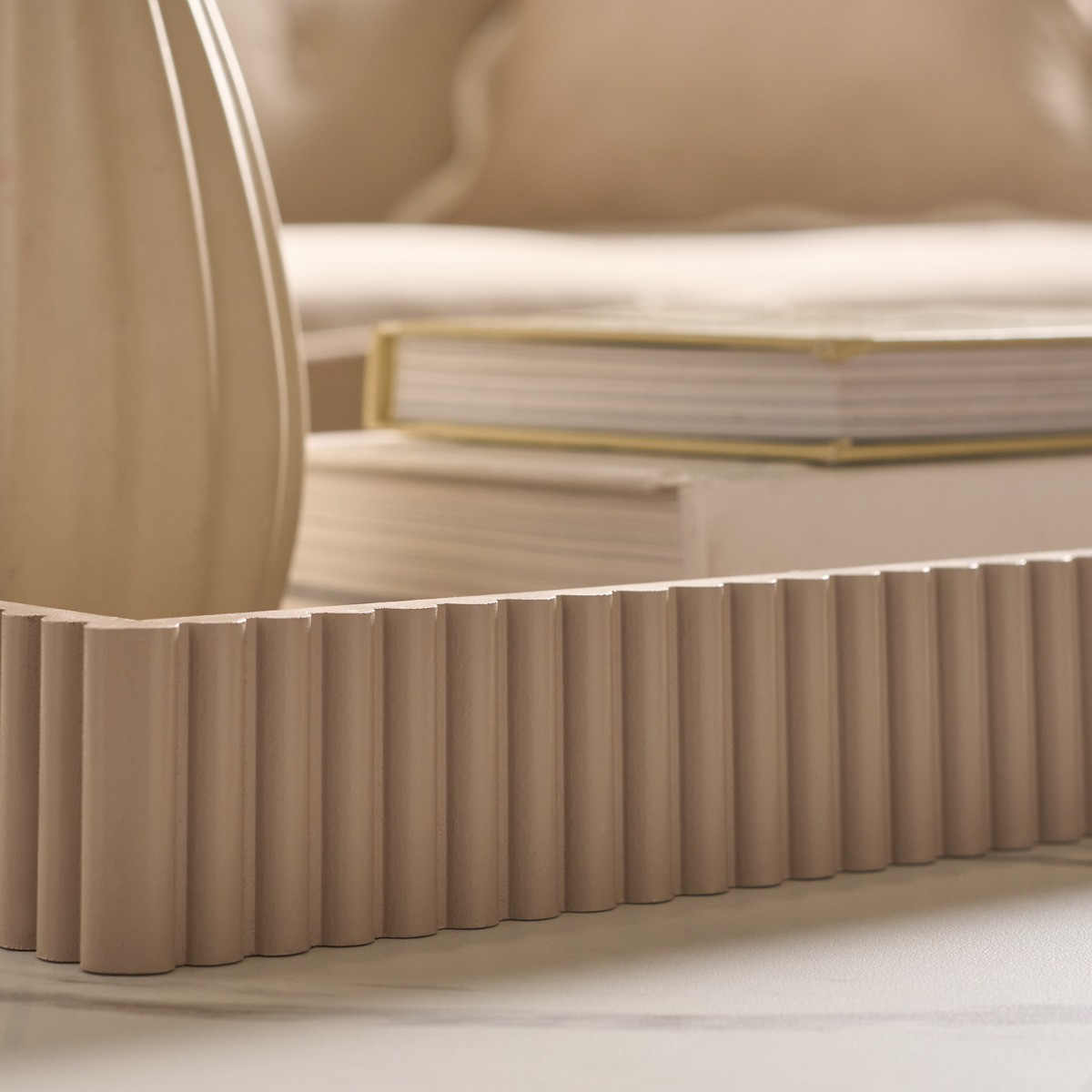 OHS Rectangle Ribbed Tray - Natural>