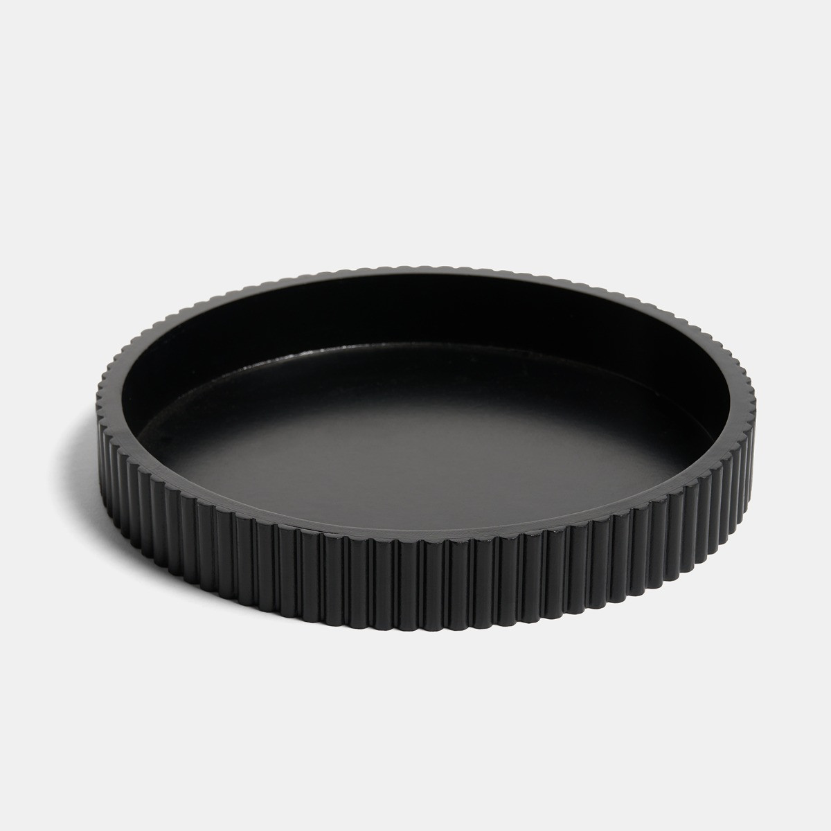 OHS Round Ribbed Tray - Black>