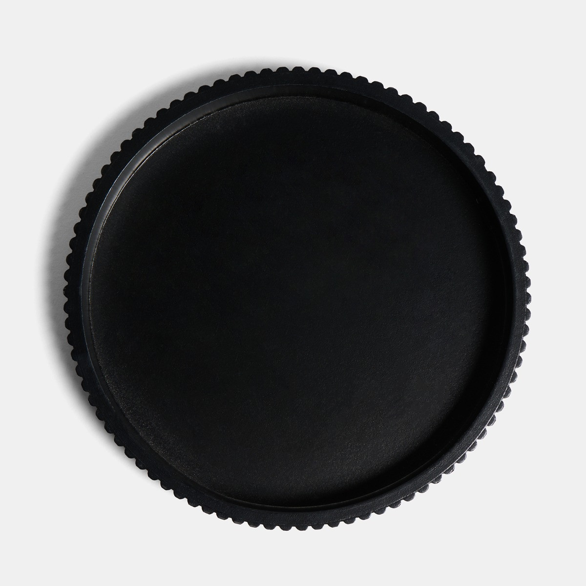 OHS Round Ribbed Tray - Black>