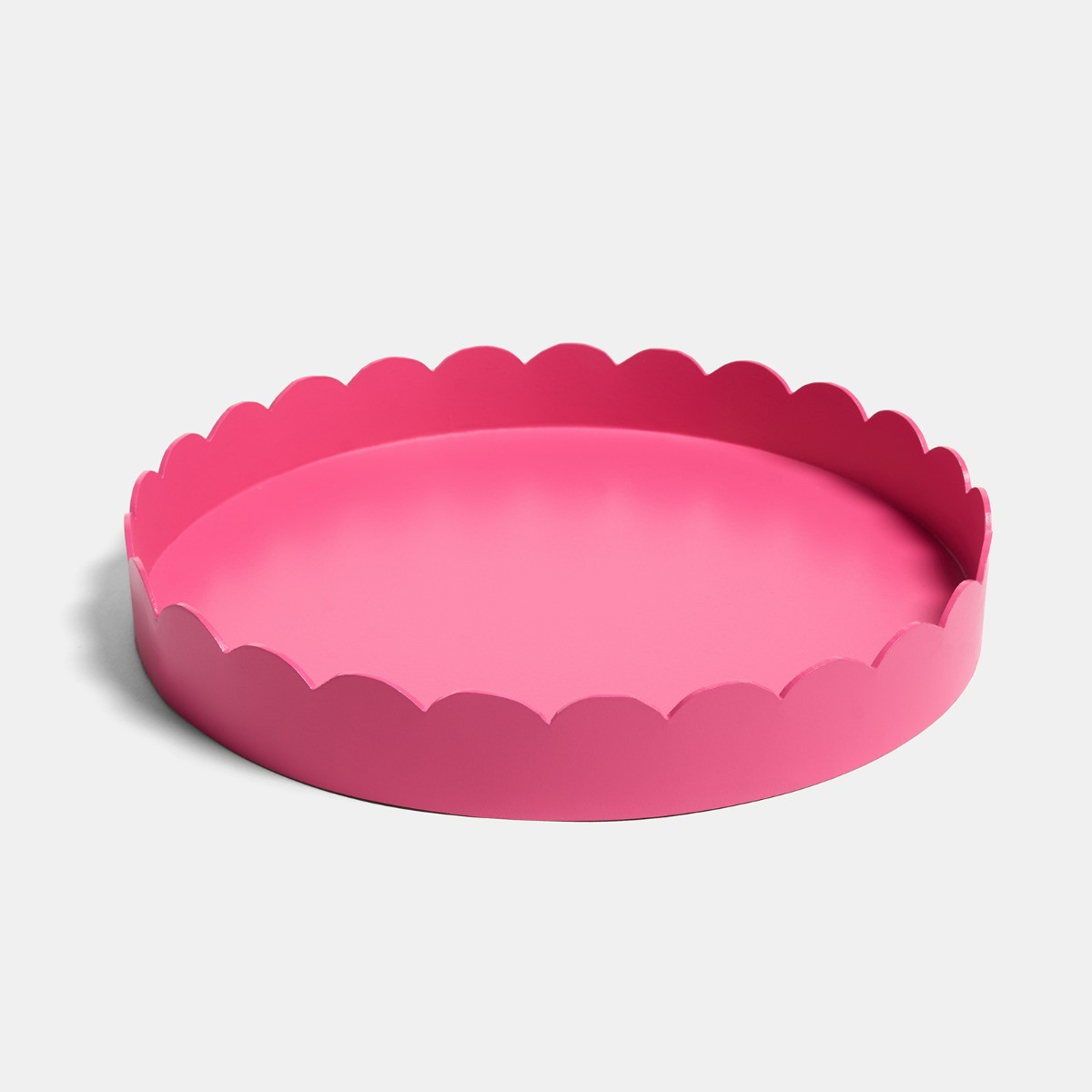 OHS Round Scallop Tray - Hot Pink>