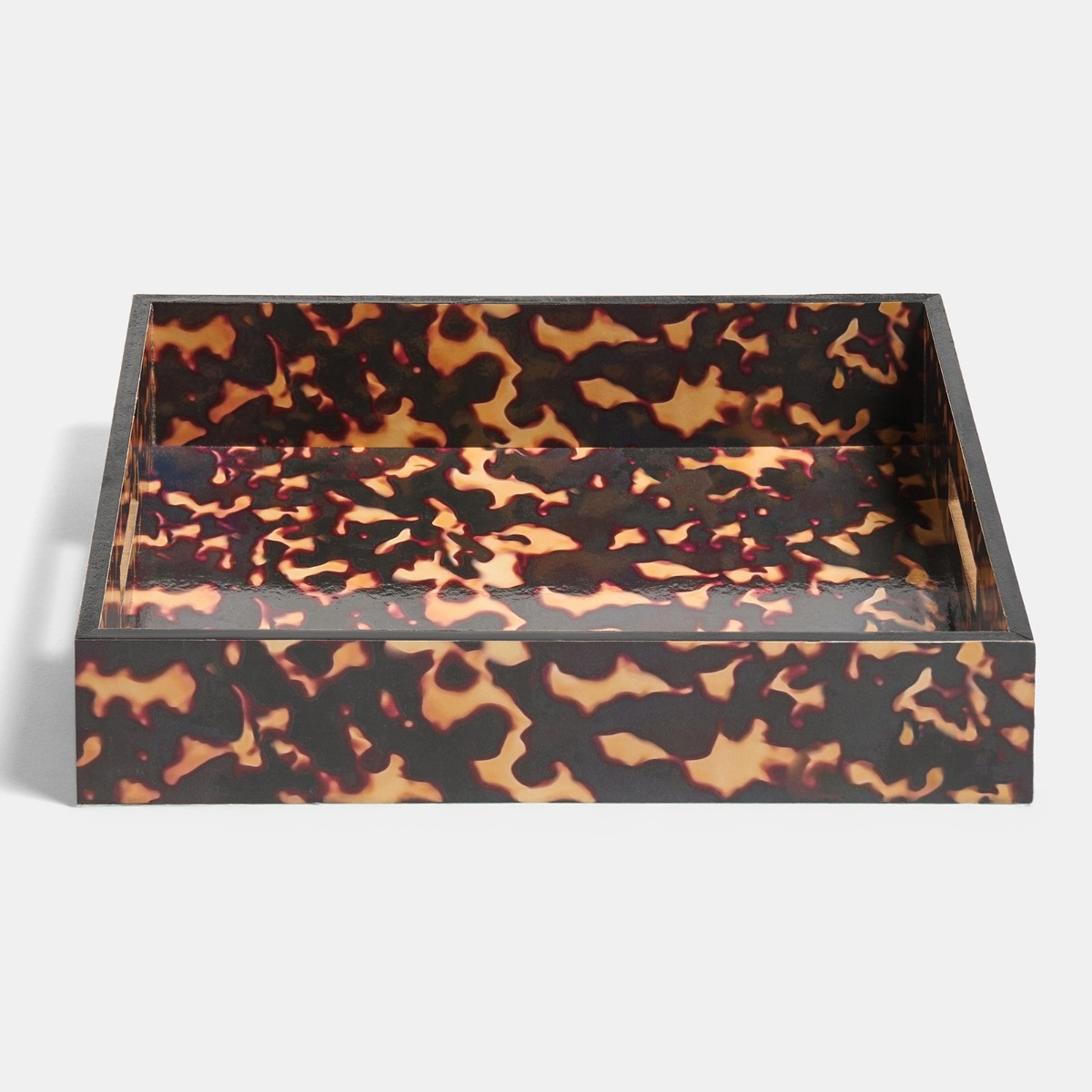 OHS Rectangle Abstract Leopard Print Tray - Brown/Natural>