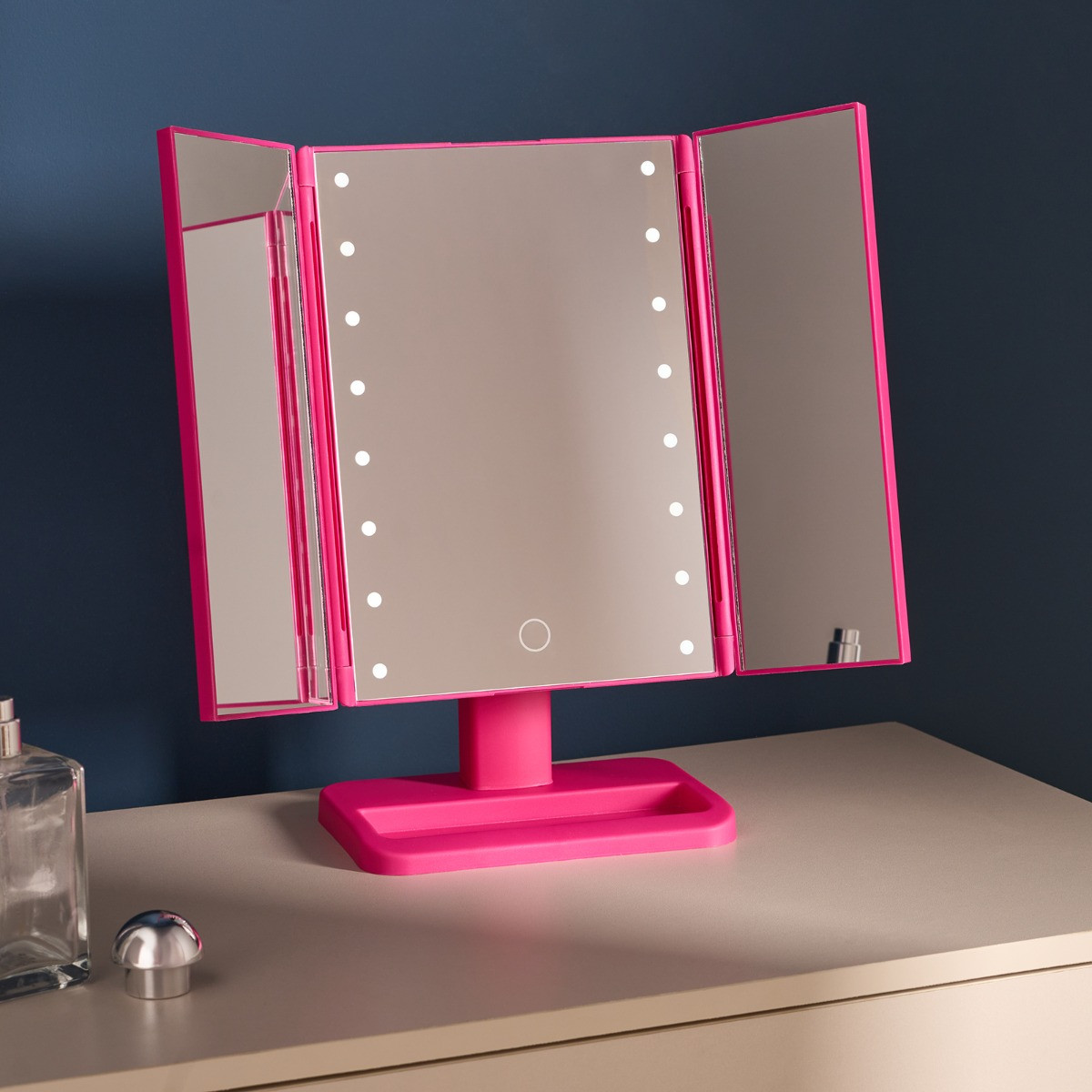 OHS LED 3-Way Vanity Mirror - Hot Pink>