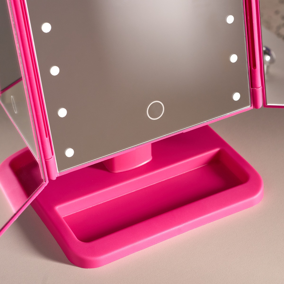 OHS LED 3-Way Vanity Mirror - Hot Pink>