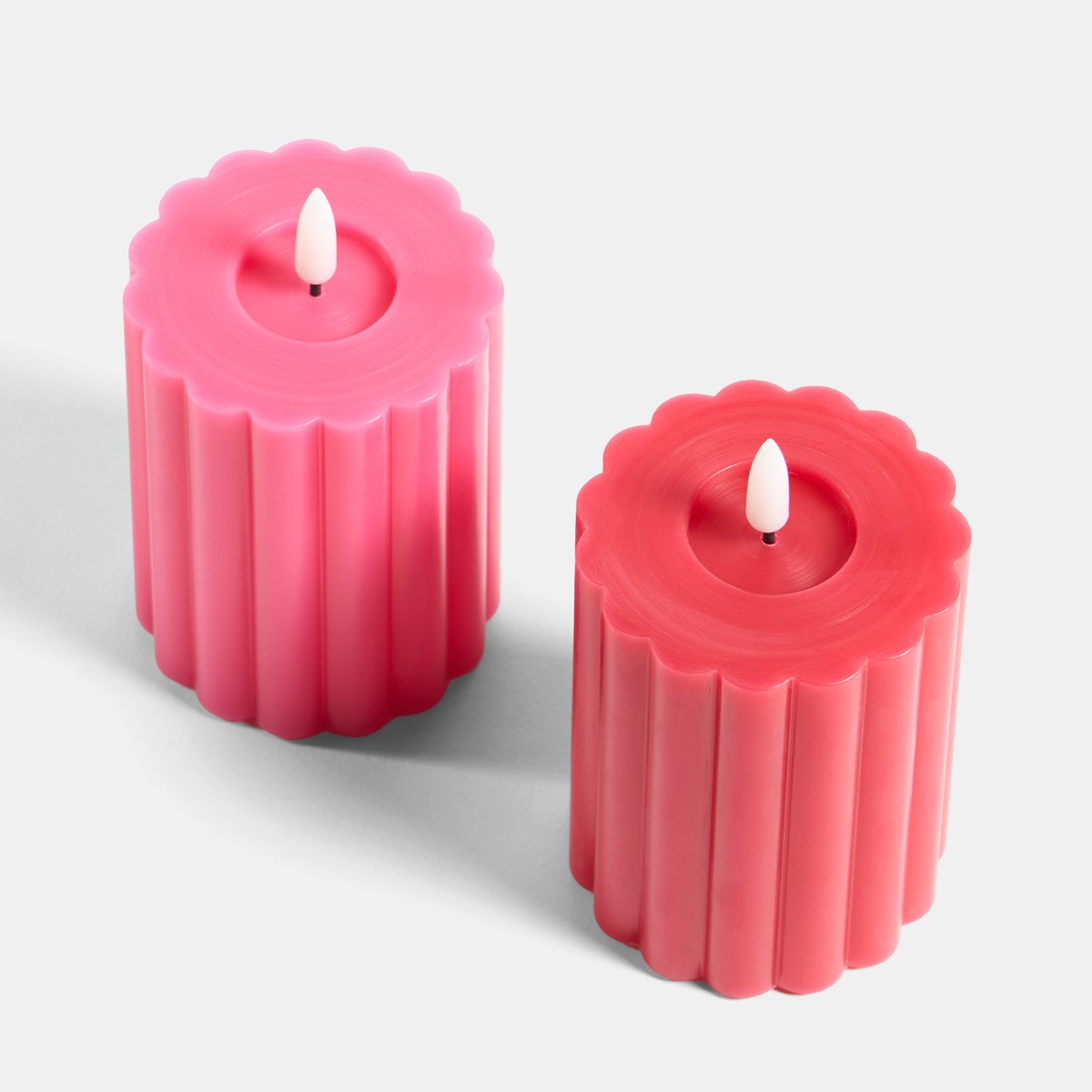 OHS LED Ribbed Candle, Red/Pink - 2 Pack>