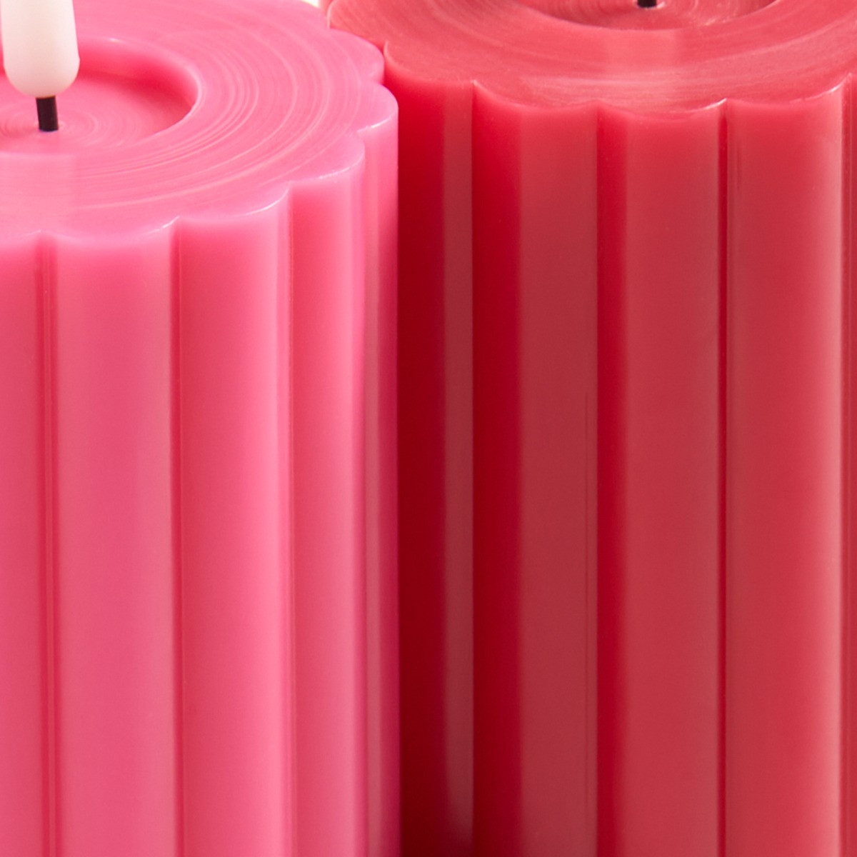 OHS LED Ribbed Candle, Red/Pink - 2 Pack>