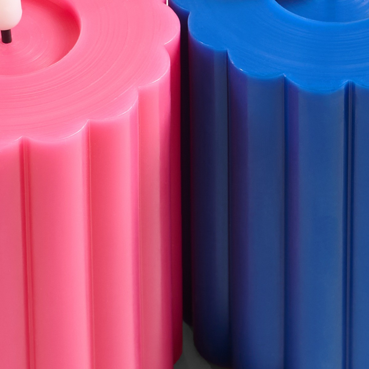 OHS LED Ribbed Candle, Blue/Pink - 2 Pack>