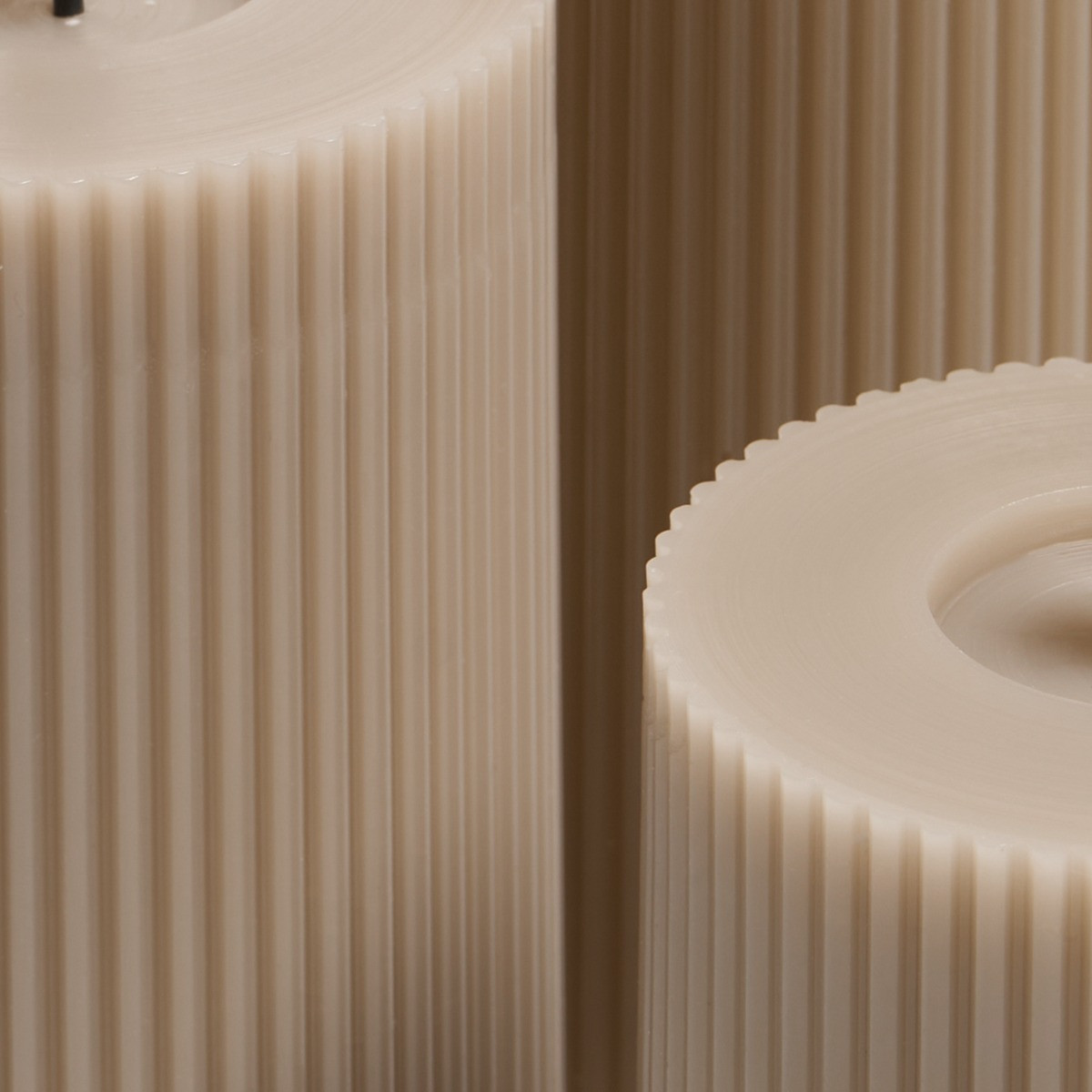 OHS LED Ribbed Candle, Natural - 3 Pack>