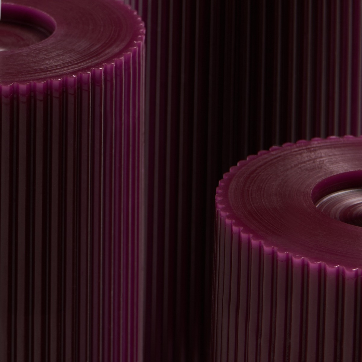 OHS LED Ribbed Candle, Burgundy - 3 Pack>