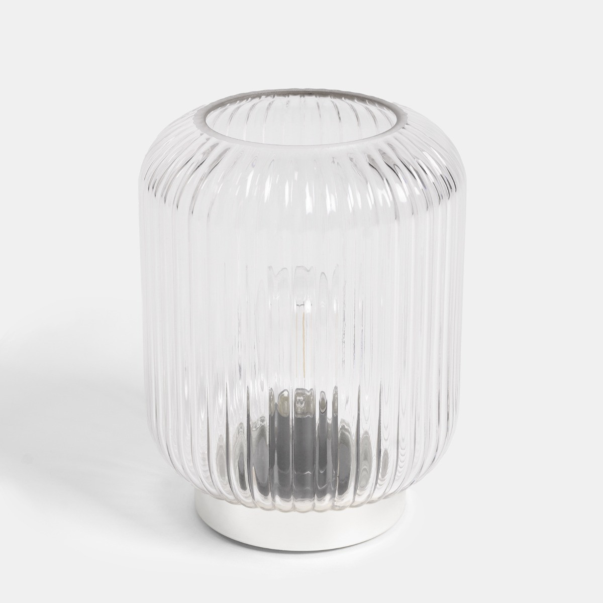 OHS Glass Battery Operated Table Lamp - Clear/Silver>