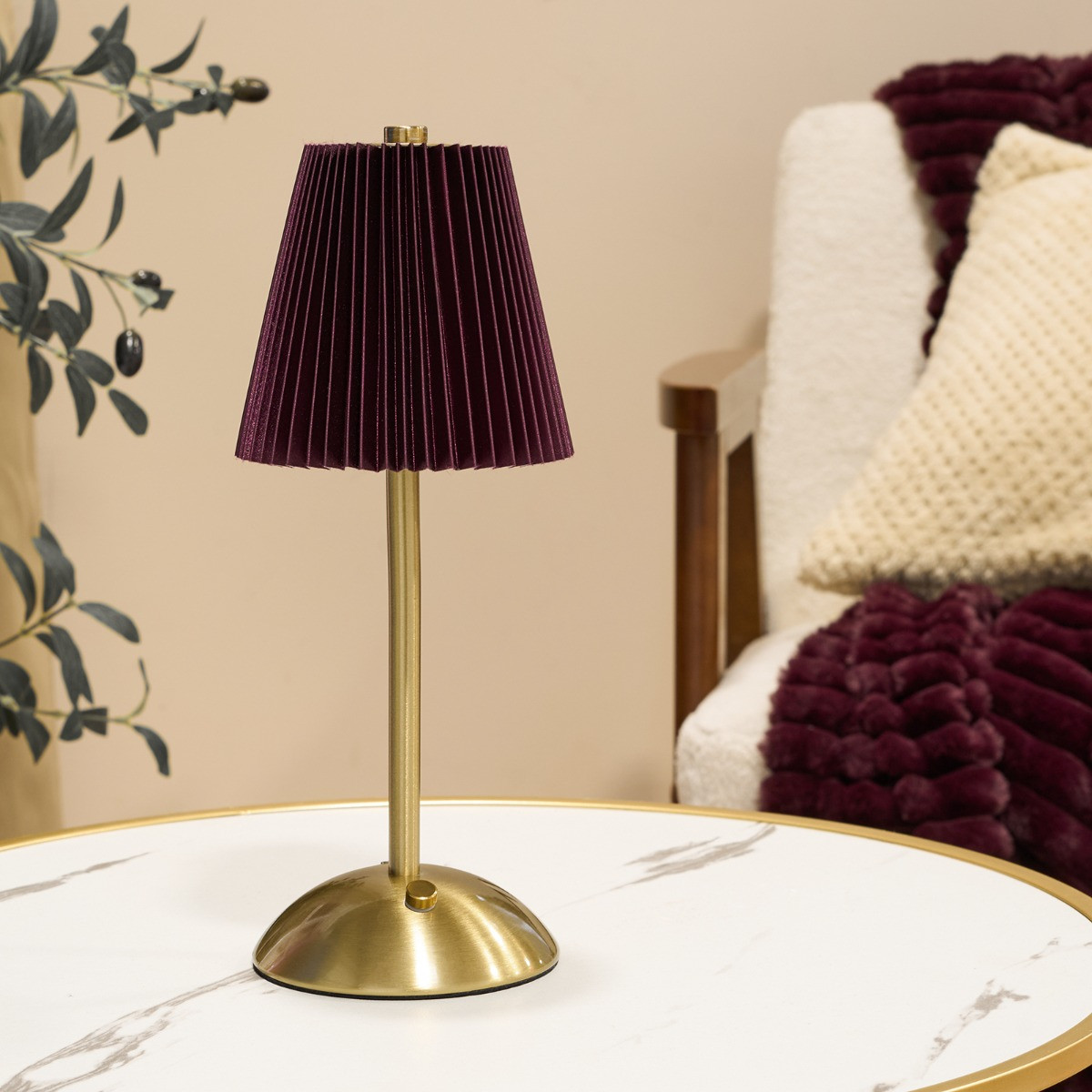 OHS Rechargeable Table Lamp - Burgundy>