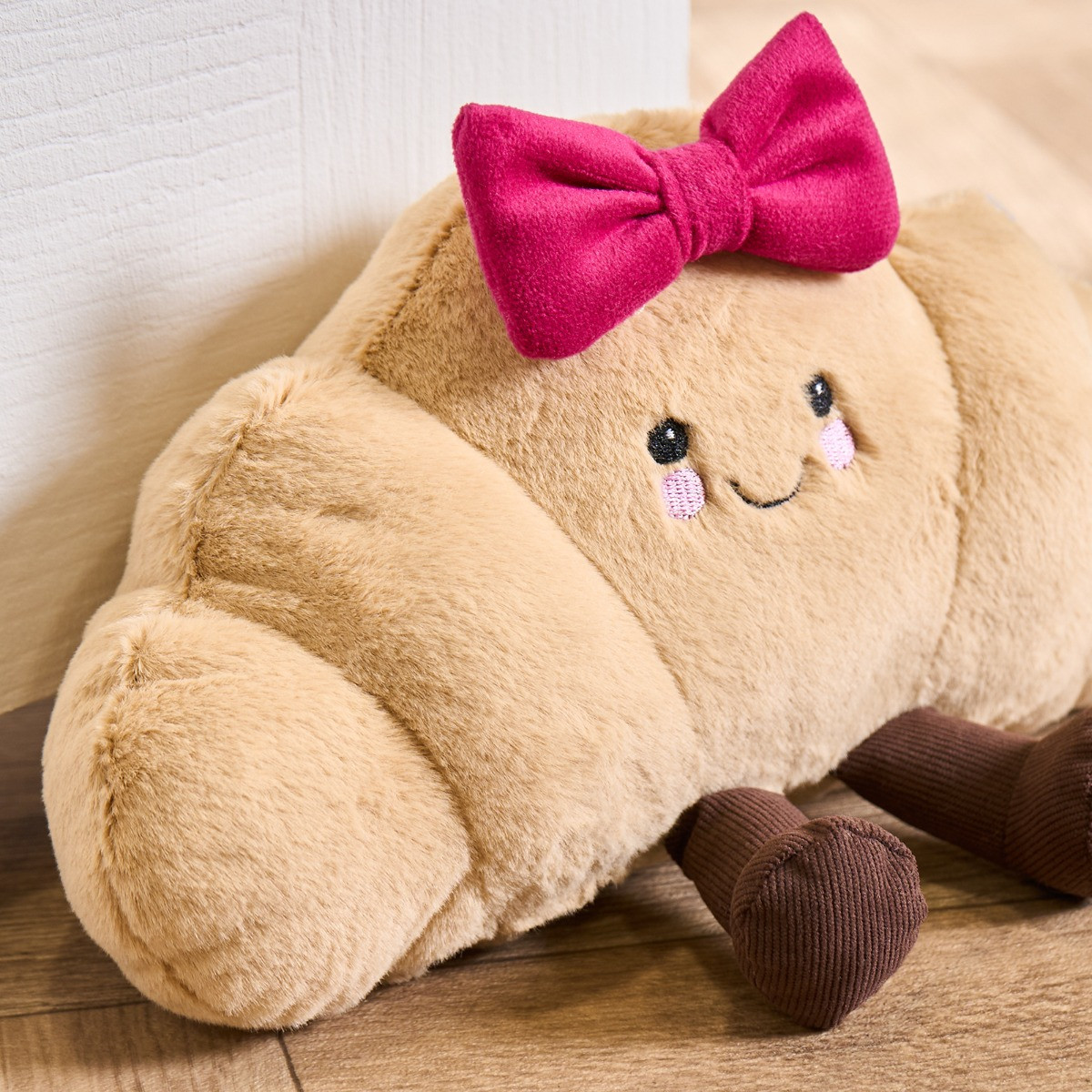OHS Chloe The Bow Croissant Doorstop - Natural/Hot Pink>