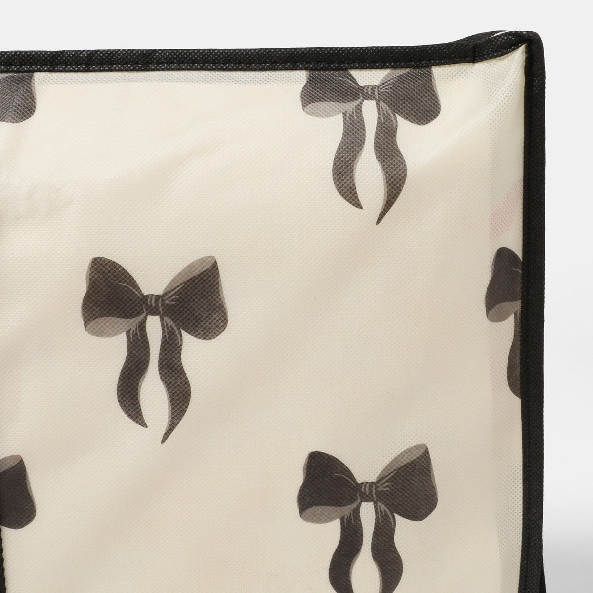 OHS Bow Print Christmas Wrap Storage Bag - Monochrome>