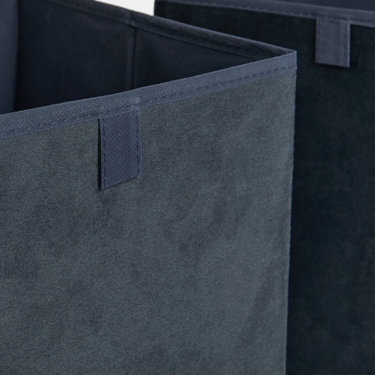 OHS Matte Velvet Cube Storage Boxes, Navy - 2 Pack>